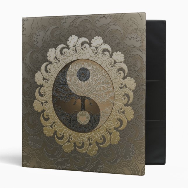 Tree of Life in Yin Yang in Tan Colours Binder (Front/Inside)