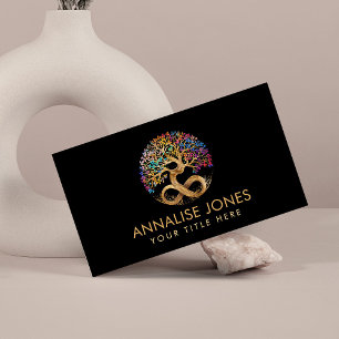 Tree of Life - Infinity - Colourful Leaves Business Card
