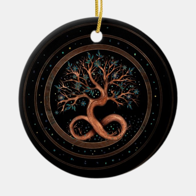 Tree of Life - Infinity Spiral Ceramic Ornament (Front)