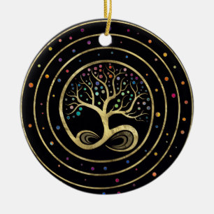 Tree of Life - Infinity Spiral Ceramic Ornament