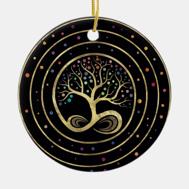 Tree of Life - Infinity Spiral Ceramic Ornament (Front)