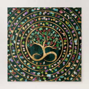 Tree of Life - Infinity Spiral - Colourful geodes Jigsaw Puzzle