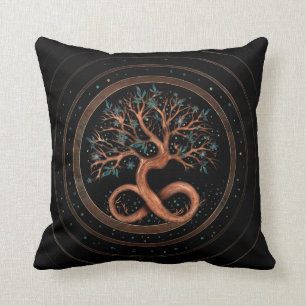 Tree of Life - Infinity Spiral Throw Pillow