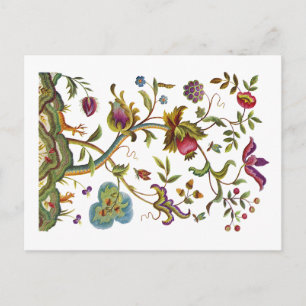 Tree of Life Jacobean Embroidery Postcard
