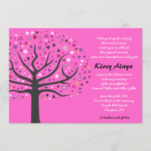 Tree of Life Jewish Baby Naming Invitation
