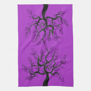 Tree of Life Kitchen Towel Purple