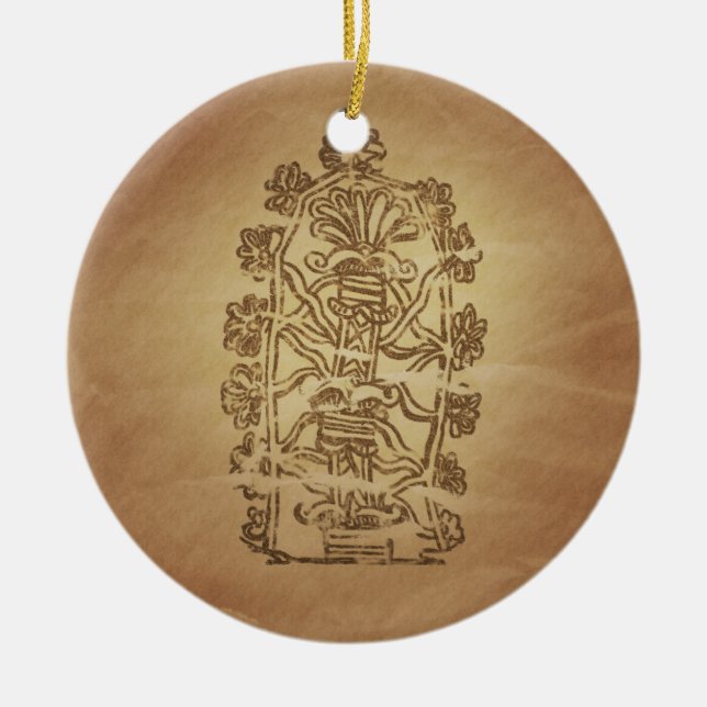 Tree of Life Knowledge Babylonian Magic Charms Ceramic Ornament (Front)