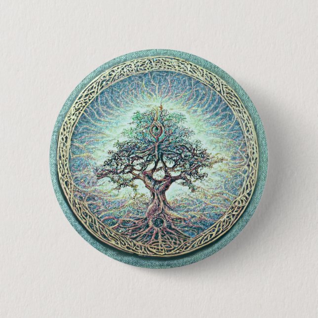 Tree of Life Light 2 Inch Round Button (Front)