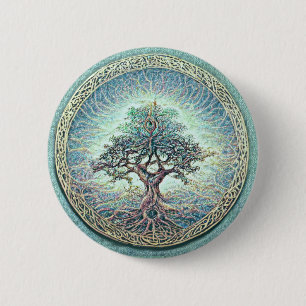Tree of Life Light 2 Inch Round Button