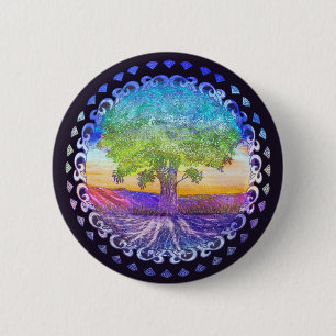 Tree of Life Love, Peace, Balance 2 Inch Round Button