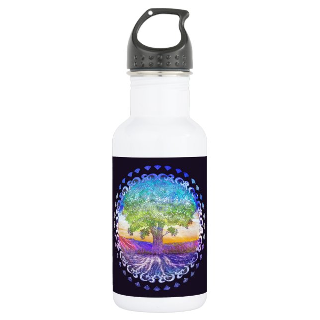 Tree of Life Love, Peace, Balance 532 Ml Water Bottle (Front)