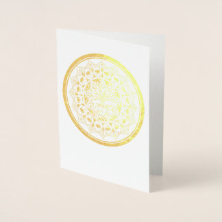 Tree of Life Mandala Gold Foil Greeting Card