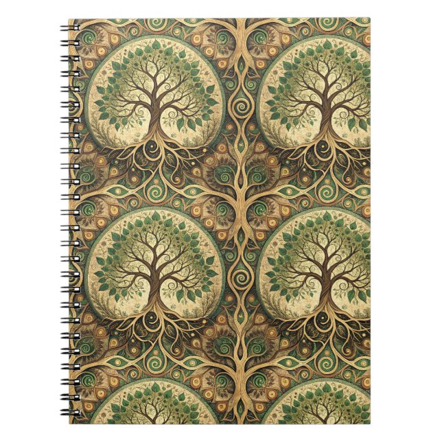 Tree of Life Mandala Spiritual Design Pattern Art Notebook (Front)