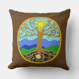 Tree of Life Mandala Throw Pillow