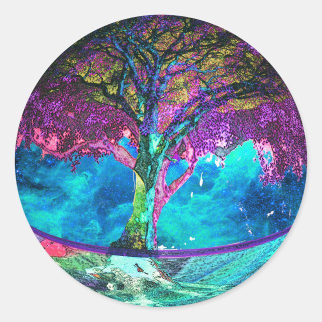 Tree of Life Meditation Classic Round Sticker (Front)