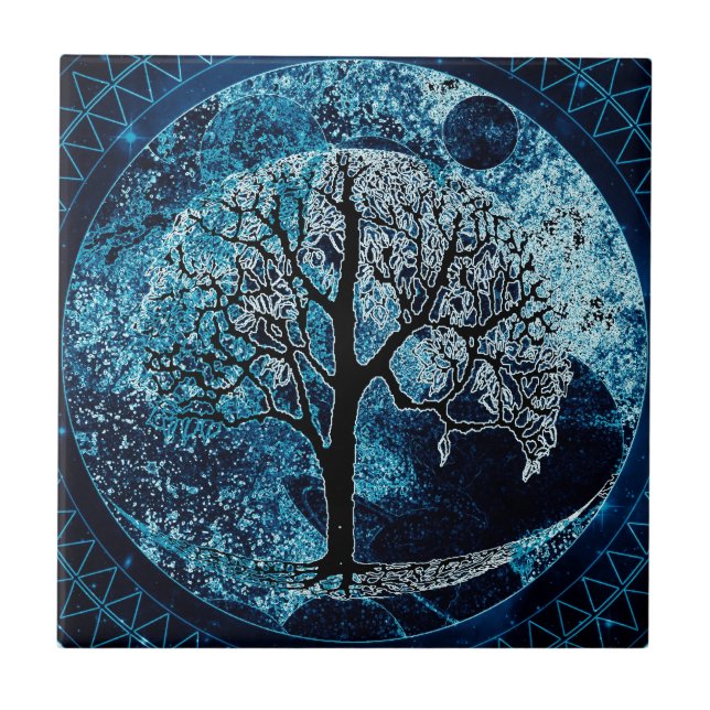 Tree of Life Midnight Sky Tile (Front)