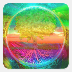 Tree of Life Miracles Square Sticker