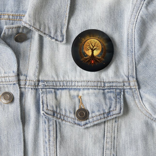 Tree of Life – Moonlit Enlightenment 2 Inch Round Button (In Situ)