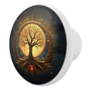 Tree of Life – Moonlit Enlightenment  Ceramic Knob