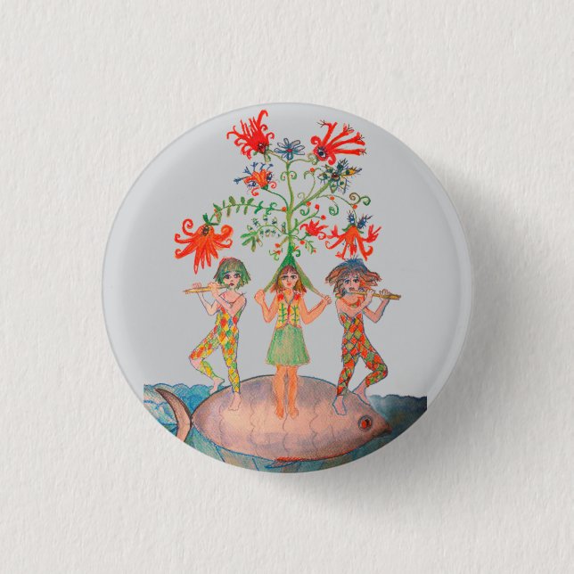 Tree of Life Motif 1 Inch Round Button (Front)