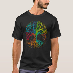 Tree of Life Nature Art - Psychedelic Outdoor Rain T-Shirt