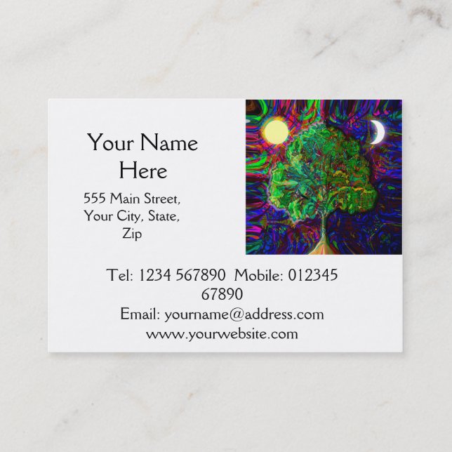Tree of Life Night and Day Business Card (Back)