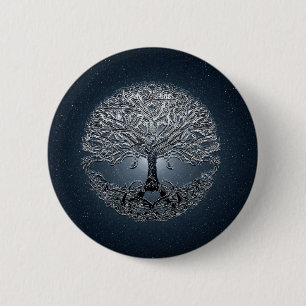 Tree of Life Nova Blue 2 Inch Round Button