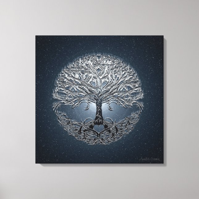 Tree of Life Nova Blue Canvas Print (Front)