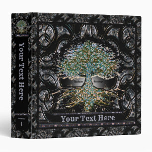 Tree of Life on Ornate Background 3 Ring Binder
