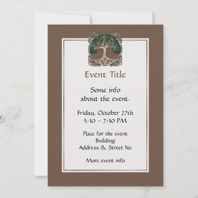 Tree of Life Paper Quilling Invitation (Front)