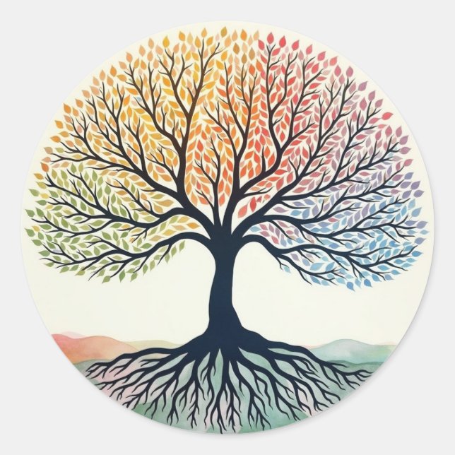 TREE OF LIFE Patch Classic Round Sticker (Front)