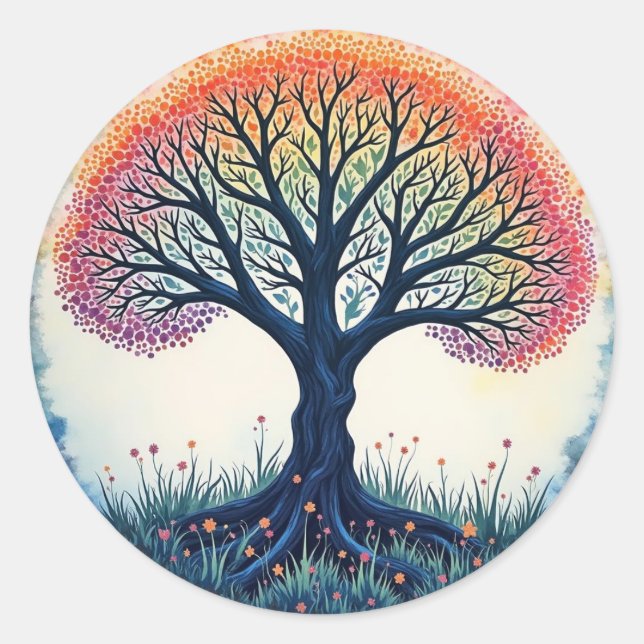 TREE OF LIFE Patch Classic Round Sticker (Front)