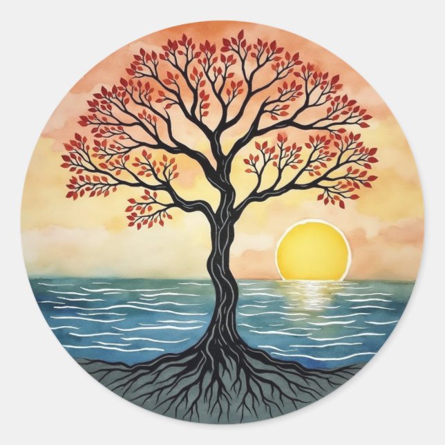 TREE OF LIFE Patch Classic Round Sticker (Front)