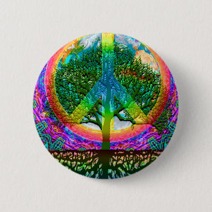 Tree of Life Peace 2 Inch Round Button