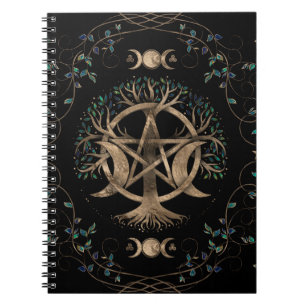 Tree of Life Pentagram Moon Ornament Notebook