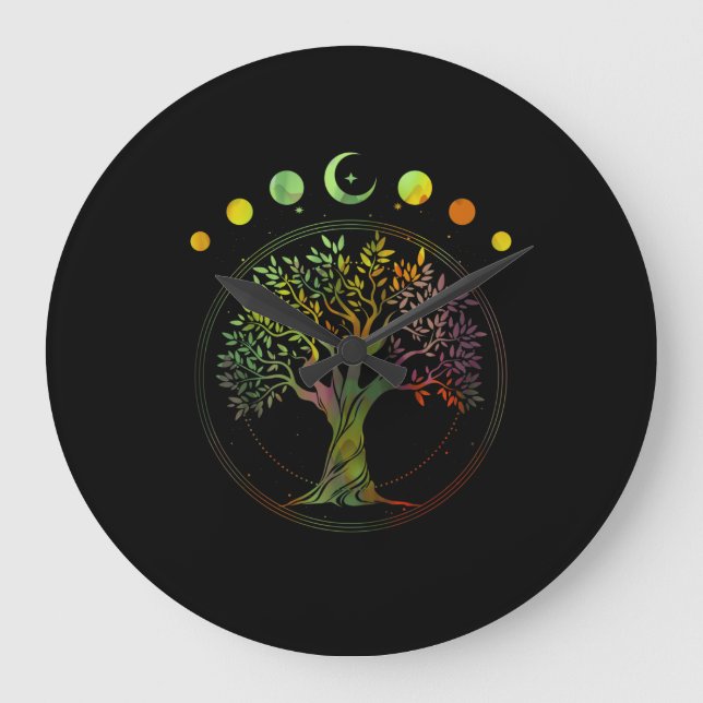 Tree of Life Phases of the Moon Large Clock (Front)