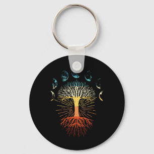 Tree Of Life Phases Of The Moon Retro Spiritual Me Keychain