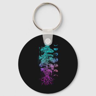 Tree Of Life Phases Of The Moon Yoga Chakra Gift  Keychain