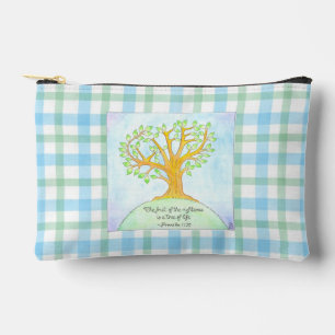 Tree of Life Plaid Accessory Pouch