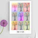 Tree of Life Poster<br><div class="desc">This unique poster is decorated with a Tree of Life Pattern in bright colours.
The original design was made in mosaic using tiny pieces of coloured glass.
You can customize it by changing the words if you wish.
Original Mosaic Design © Michele Davies.</div>
