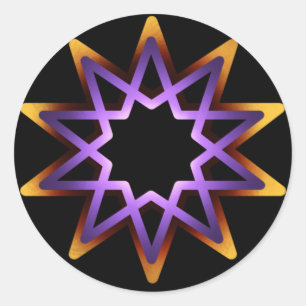 Tree Of Life Purple Orange Star Symbol Classic Round Sticker