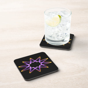 Tree Of Life Purple Orange Star Symbol Coaster