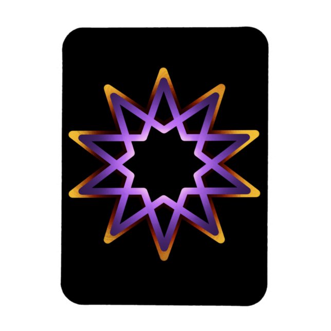 Tree Of Life Purple Orange Star Symbol Magnet (Vertical)