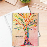 Tree Of Life Rainbow Colours Custom Name Planner<br><div class="desc">This unique Planner is decorated with a rainbow coloured Tree of Life mosaic on a pale green background.
The original design was made using tiny pieces of brightly coloured glass.
Customize it with your name and year.
Original mosaic © Michele Davies.</div>