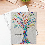 Tree Of Life Rainbow Colours Custom  Planner<br><div class="desc">This unique Planner is decorated with a rainbow coloured Tree of Life mosaic on a pale grey background.
The original design was made using tiny pieces of brightly coloured glass.
Customize it with your name and year.
Original mosaic © Michele Davies.</div>