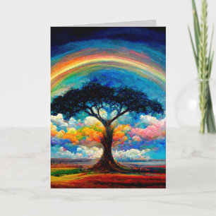 Tree of Life Rainbow Happiness Greeting/Note Card
