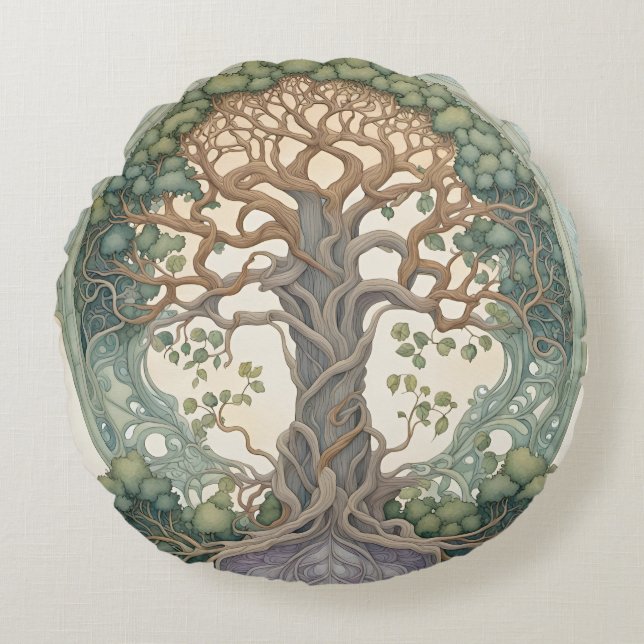 Tree of Life Round Pillow (Front)