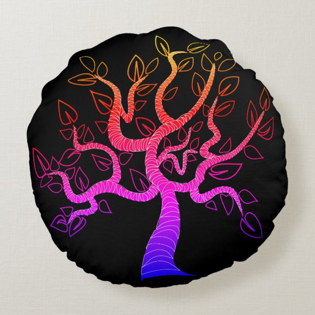 Tree of Life Round Pillow (Back)