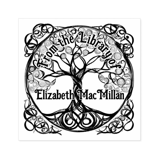 Tree of Life Rubber Ex Libris Stamp (Imprint)