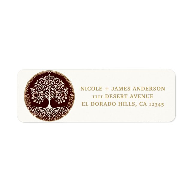 Tree of Life Rustic Dark Red Celtic Wedding (Front)